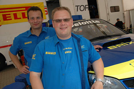 Christian Jensen (th) og hans co-driver Søren Tøndborg har endnu deres første sejr i Tvilum-Scanbirk Rallyshow 2008 til gode.